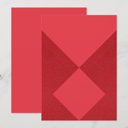 Moderne Rode Diamant Platte Uitnodiging – Aanpasba (Voorkant / Achterkant)
