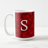 Moderne rode driehoeken Geometrisch eigen monogram Koffiemok (Links)