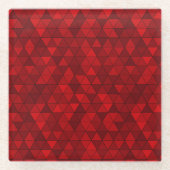 Moderne Rode Driehoeken Geometrisch Stijlvol en Tr Glazen Onderzetter (Voorkant)