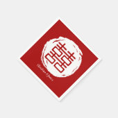 Moderne Rode Dubbel Geluk Trouwservetten Servet (Hoek)