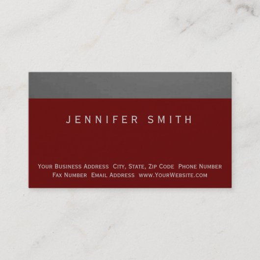 Moderne rode eenvoudige Visitekaartje (Voorkant)