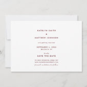 Moderne rode elegante script aangepaste agenda fot save the date (Achterkant)