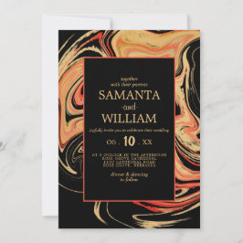 Moderne rode en beige abstract. Weddensuitnodiging Kaart