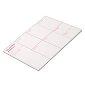 Moderne rode en beige minimalistische weekplanner notitieblok (Schuin)