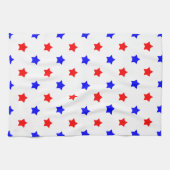 Moderne rode en blauwe sterrenprint theedoek (Horizontaal)