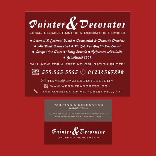 Moderne rode en bruine schilder en decorator flyer