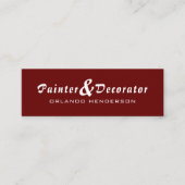 Moderne rode en bruine schilder en decorator mini visitekaartje (Voorkant)