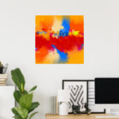 Moderne rode en gele Abstract - Creative Art Print (Thuiskantoor)