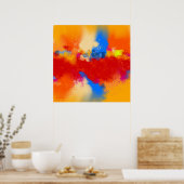 Moderne rode en gele Abstract - Creative Art Print (Keuken)