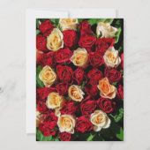 Moderne rode en gele rozen bruiloft kaart (Achterkant)