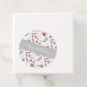  moderne rode en grijze bloemen van zaterdag bedankjes labels (In situ)