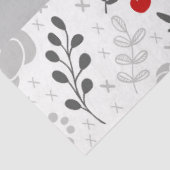  moderne rode en grijze bloemen van zaterdag tissuepapier (Detail)