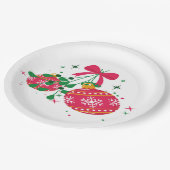 Moderne rode en groene feestelijke kerstversiering papieren bordje (Gekanteld)