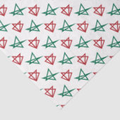 Moderne rode en groene kerststerren tissuepapier (Detail)