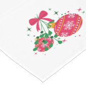 Moderne rode en groene kerstversiering korte tafelloper (Hoek)