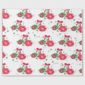 Moderne rode en groene kerstversieringen cadeaupapier (Vlak)