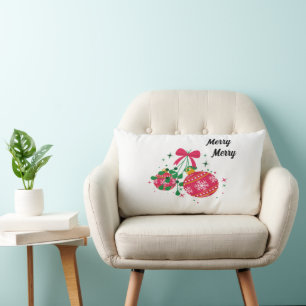 Moderne rode en groene kerstversieringen kussen