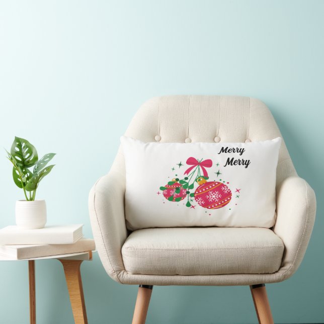 Moderne rode en groene kerstversieringen kussen (Stoel)