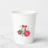 Moderne rode en groene kerstversieringen papieren bekers (Achterkant)