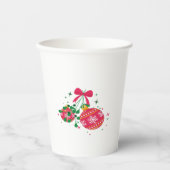 Moderne rode en groene kerstversieringen papieren bekers (Voorkant)