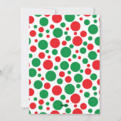 Moderne rode en groene Polka Dot Foto Feestdagenkaart (Achterkant)