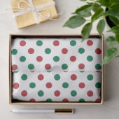 Moderne Rode en Groene Polka Dots Kerstmis Tissuepapier (Geschenk)