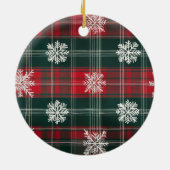 Moderne rode en groene sneeuwvlokken Foto Keramisch Ornament (Achterkant)