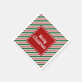 Moderne rode en groene strepen Kerstmis Servet (Hoek)