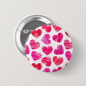 Moderne Rode en Roze Doodle Hartjes Valentijn Ronde Button 5,7 Cm (Voorkant /achterkant)