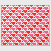 Moderne rode en roze harten Patroonverlooppapier Cadeaupapier (Vlak)