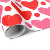 Moderne rode en roze harten Patroonverlooppapier Cadeaupapier (Rol Hoek)