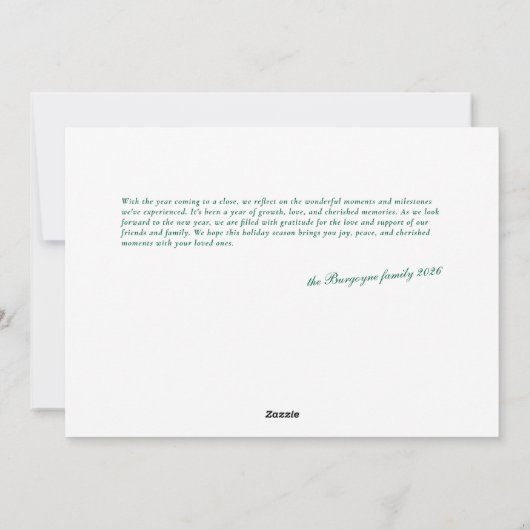 Moderne Rode en Roze Streep 3 Foto Kerst Kaart (Achterkant)