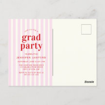 Moderne rode en roze strepen foto afstuderen parti