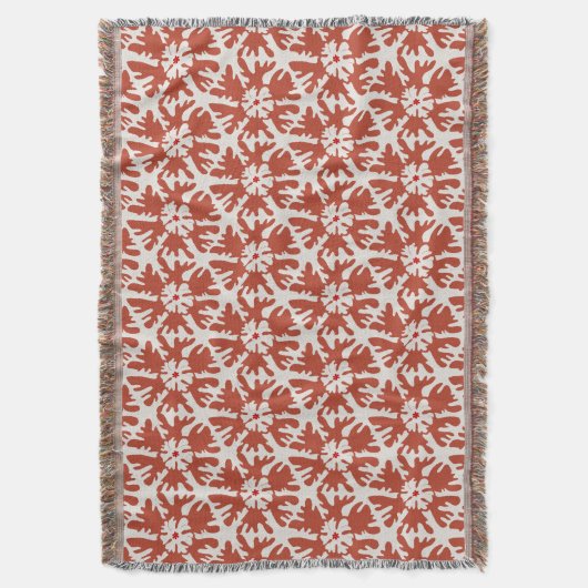 Moderne rode en witte geometrische sneeuwvlok deken (Voorkant Verticaal)