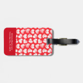 Moderne Rode en Witte Gevlekte Hart Valentijnsnaam Bagagelabel (Achterkant horizontaal)