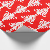 Moderne rode en witte kerstbomen cadeaupapier (Hoek)