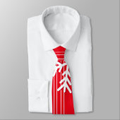 Moderne rode en witte Kerstmis witte sneeuwvlokken Stropdas (Gebonden)