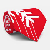 Moderne rode en witte Kerstmis witte sneeuwvlokken Stropdas (Opgerold)