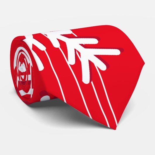 Moderne rode en witte Kerstmis witte sneeuwvlokken Stropdas (Opgerold)