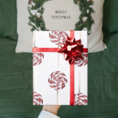 Moderne rode en witte lulipop kerst cadeaupapier