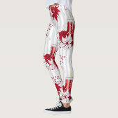 Moderne rode en witte Poinsettia-ventilator Leggings (Links)