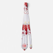 Moderne rode en witte Poinsettia-ventilator Stropdas (Voorkant)