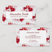 Moderne rode en witte Poinsettia-ventilator Visitekaartje (Voorkant / Achterkant)