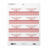 Moderne rode en witte polka stippen etiket (Full Sheet)