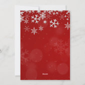 Moderne rode en witte sneeuwvlok Aangepaste drie f Feestdagenkaart (Achterkant)