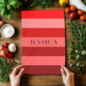 Moderne rode en witte strepen Patroonnaam Theedoek