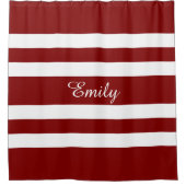 Moderne rode en witte stripper douchegordijn (Voorkant)