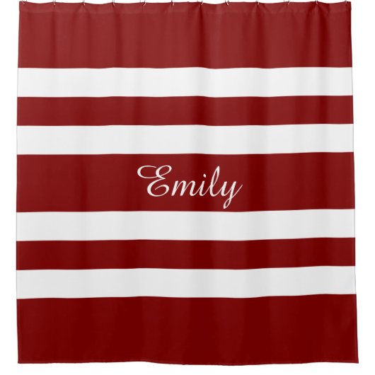 Moderne rode en witte stripper douchegordijn (Voorkant)
