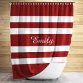 Moderne rode en witte stripper douchegordijn