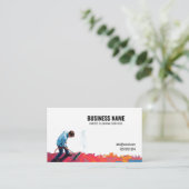 Moderne rode en witte tapijt schoonmaakservice visitekaartje (Staand voorkant)